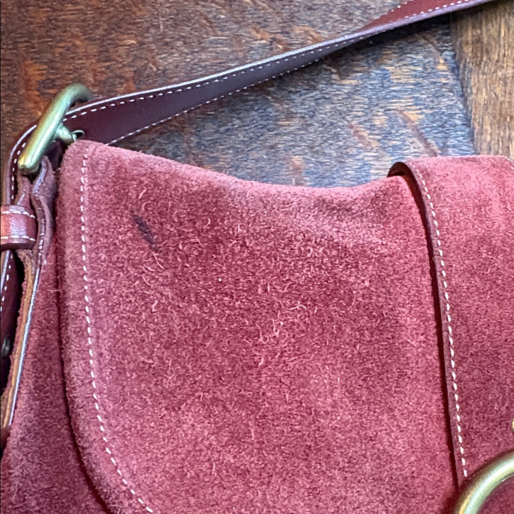 Vintage 2003 COACH Soho Suede Crossbody Bag – Burgundy/Maroon Y2K Rare - Picture 11 of 15